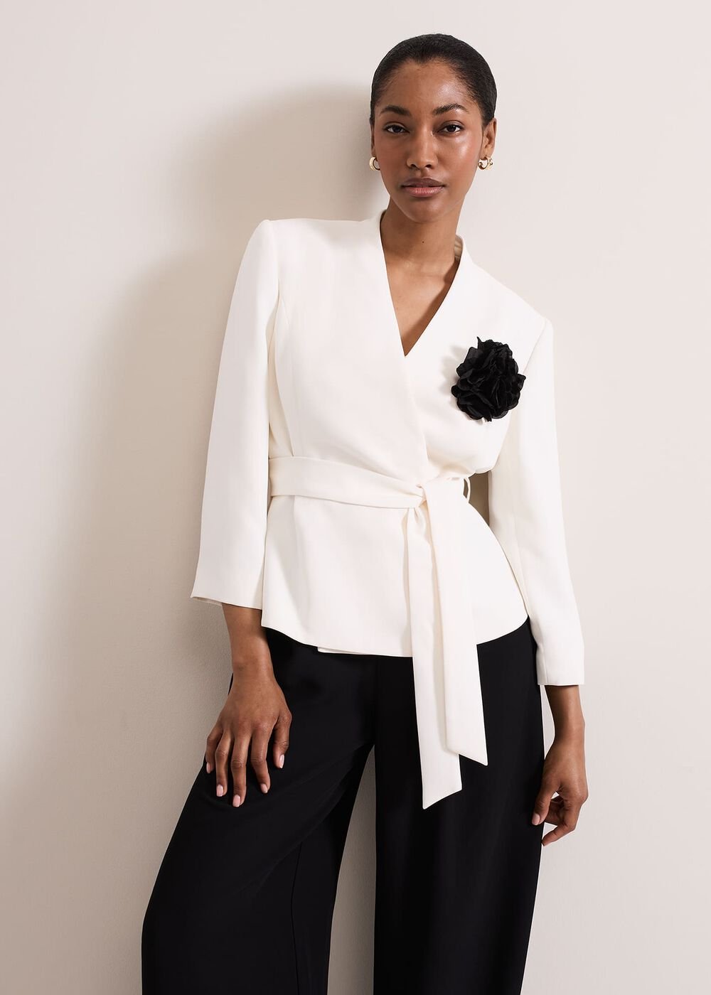 Sophin Ivory Corsage Jacket - Ivory