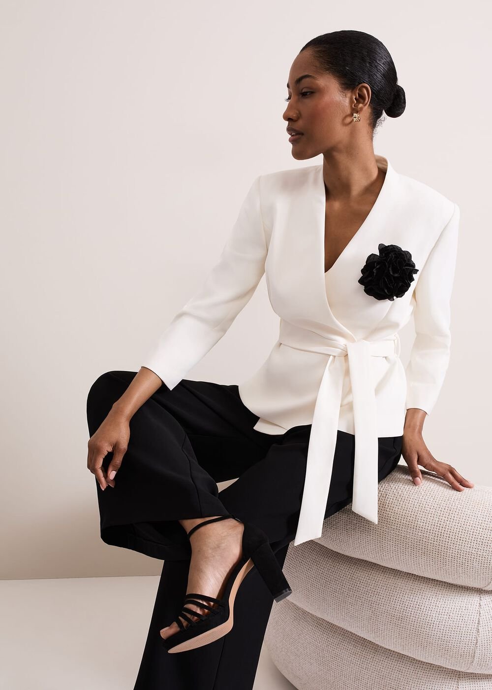 Sophin Ivory Corsage Jacket - Ivory