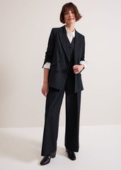 Pia Pinstripe Blazer - Navy