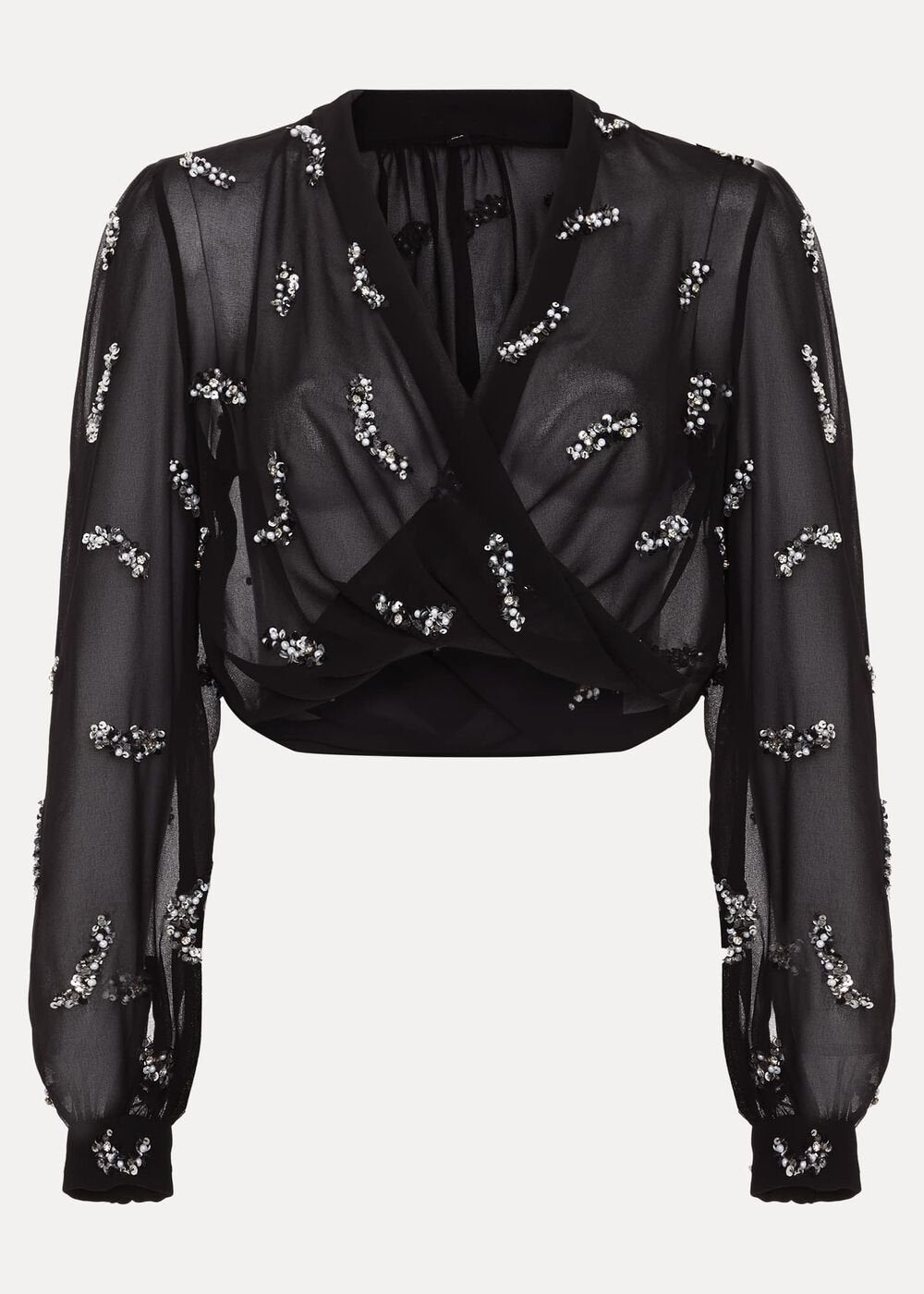Annette Sequin Embellished Cover Up - Black