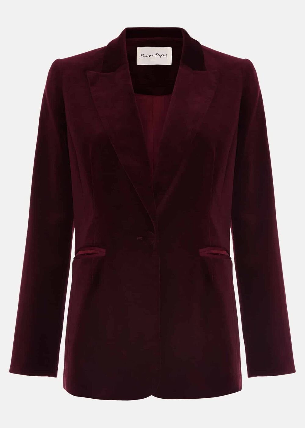 Bridie Wine Velvet Blazer - Burgundy