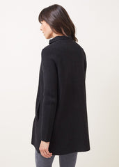 Byanca Zip Knit Coat - Black