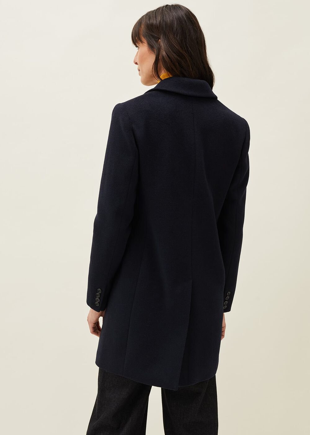 Lydia Red Wool Smart Coat - Navy