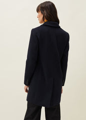 Lydia Red Wool Smart Coat - Navy