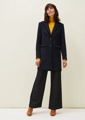 Lydia Red Wool Smart Coat - Navy