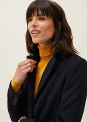 Lydia Red Wool Smart Coat - Navy