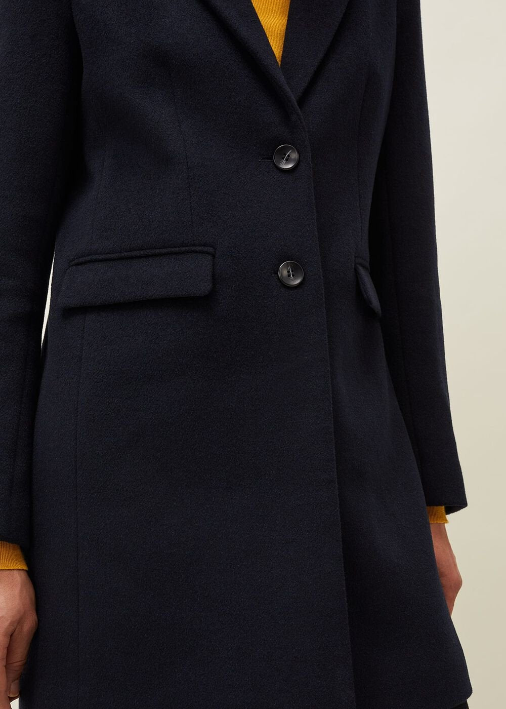 Lydia Red Wool Smart Coat - Navy