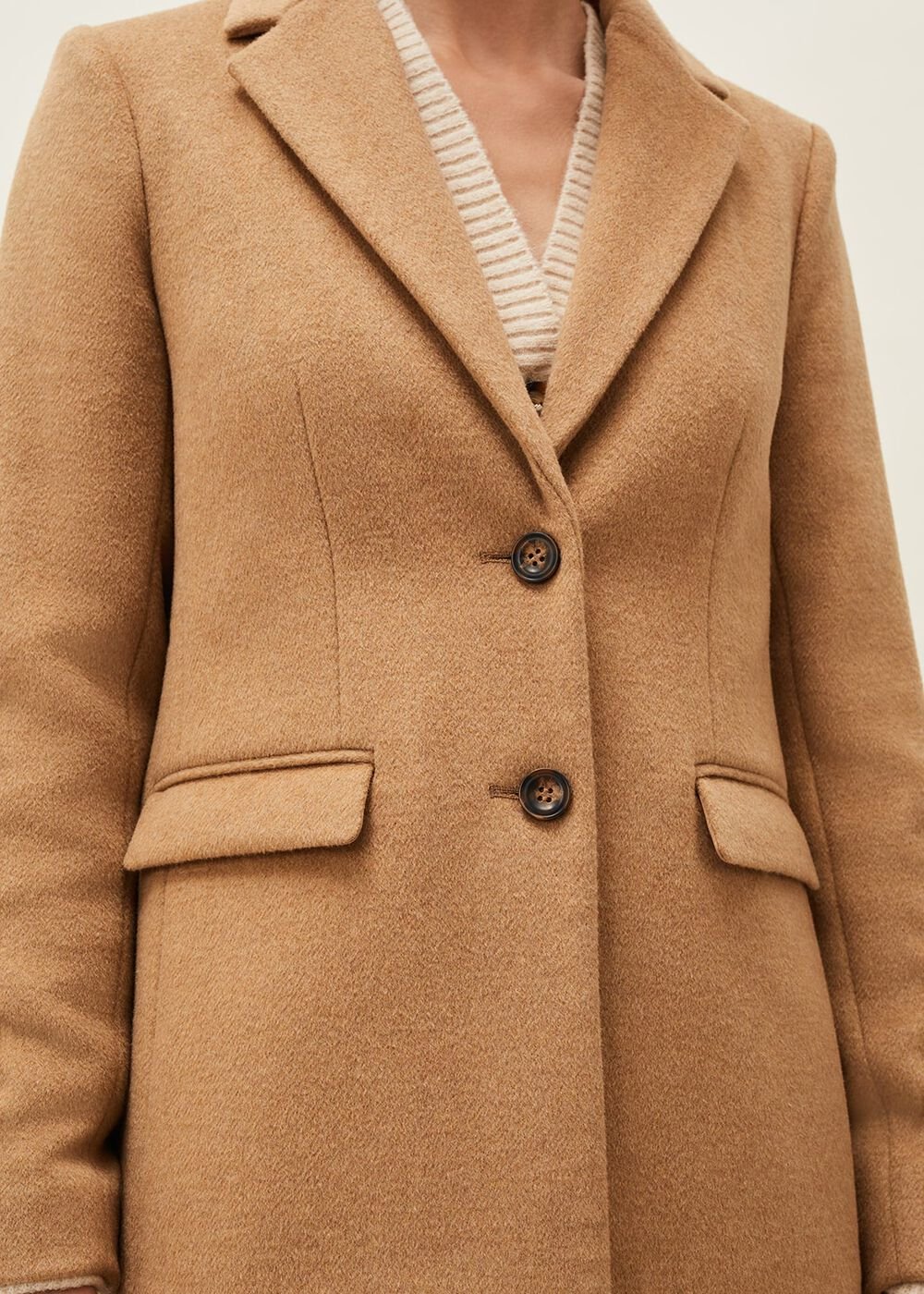 Lydia Red Wool Smart Coat - Camel