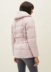 Kyra Short Wrap Puffer Coat - Pale Pink