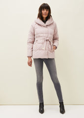 Kyra Short Wrap Puffer Coat - Pale Pink
