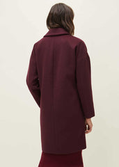 Emery Colourblock Wool Coat - Port