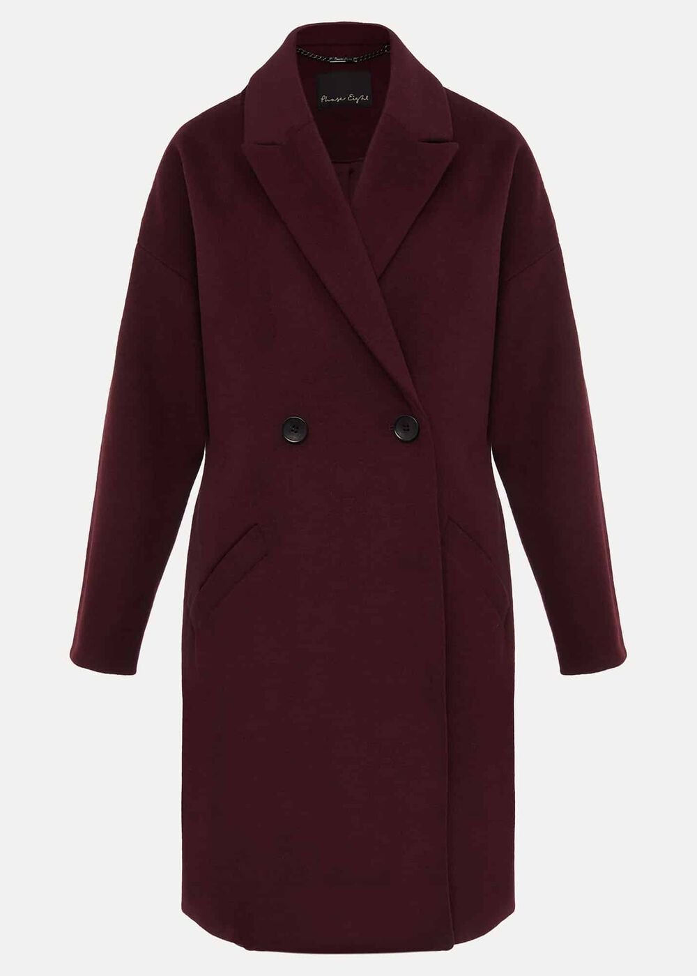 Emery Colourblock Wool Coat - Port