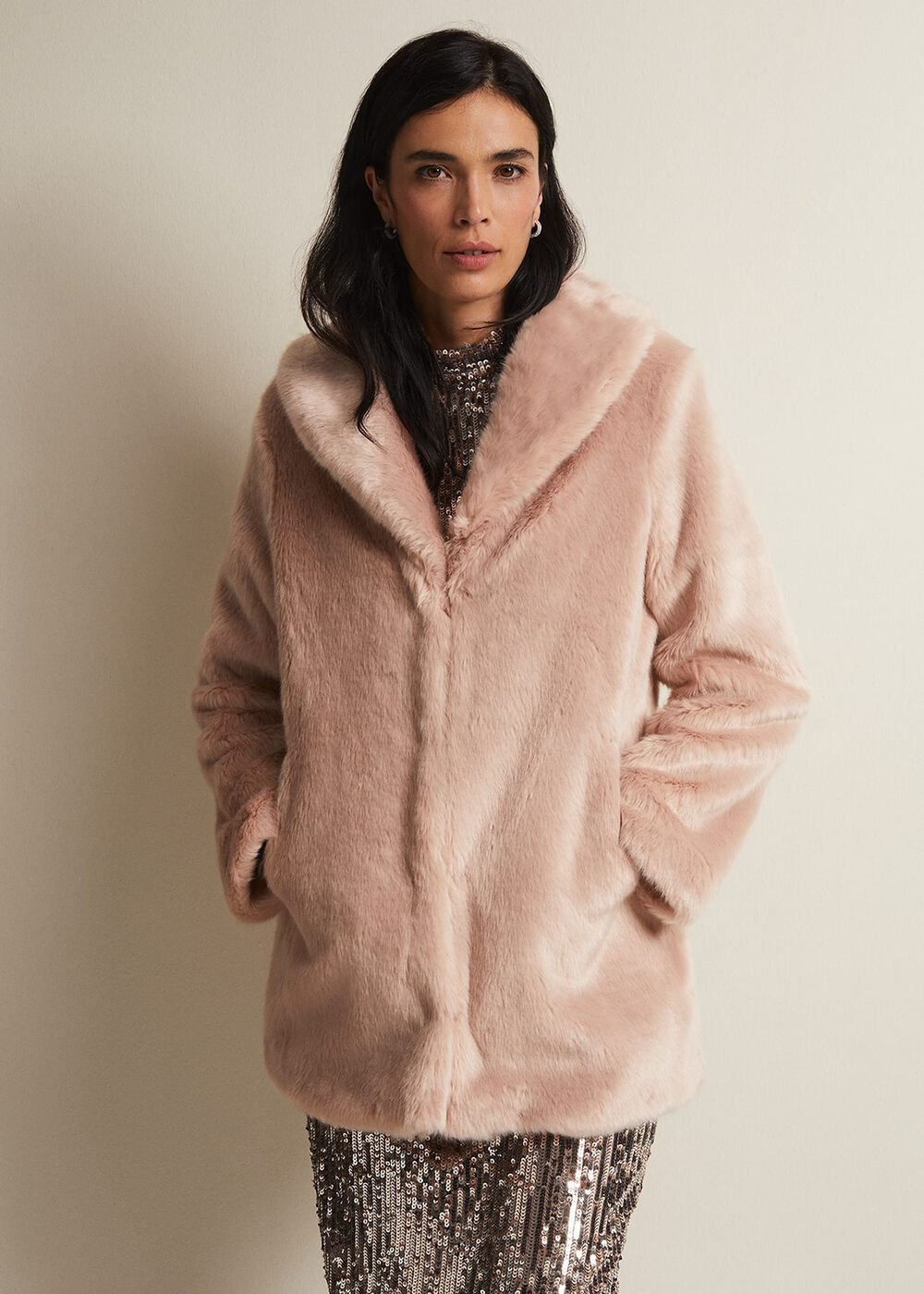 Meg Faux Fur Coat - Luxe Pink