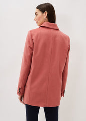 Amara Wool Coat - Dark Coral