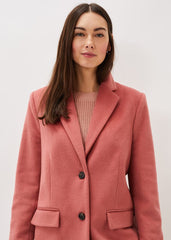 Amara Wool Coat - Dark Coral