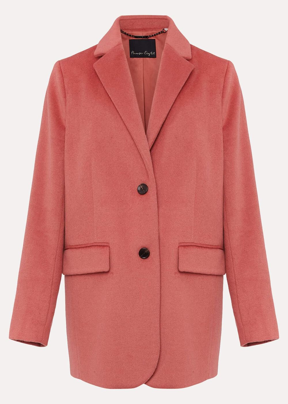 Amara Wool Coat - Dark Coral