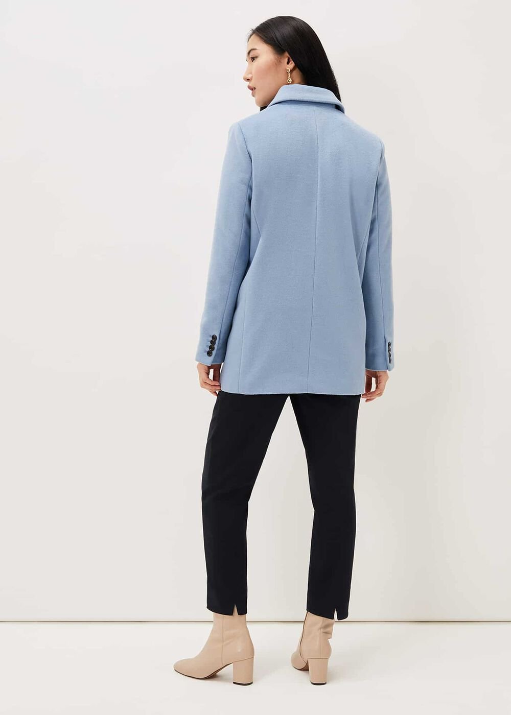 Amara Wool Coat - Steel Blue