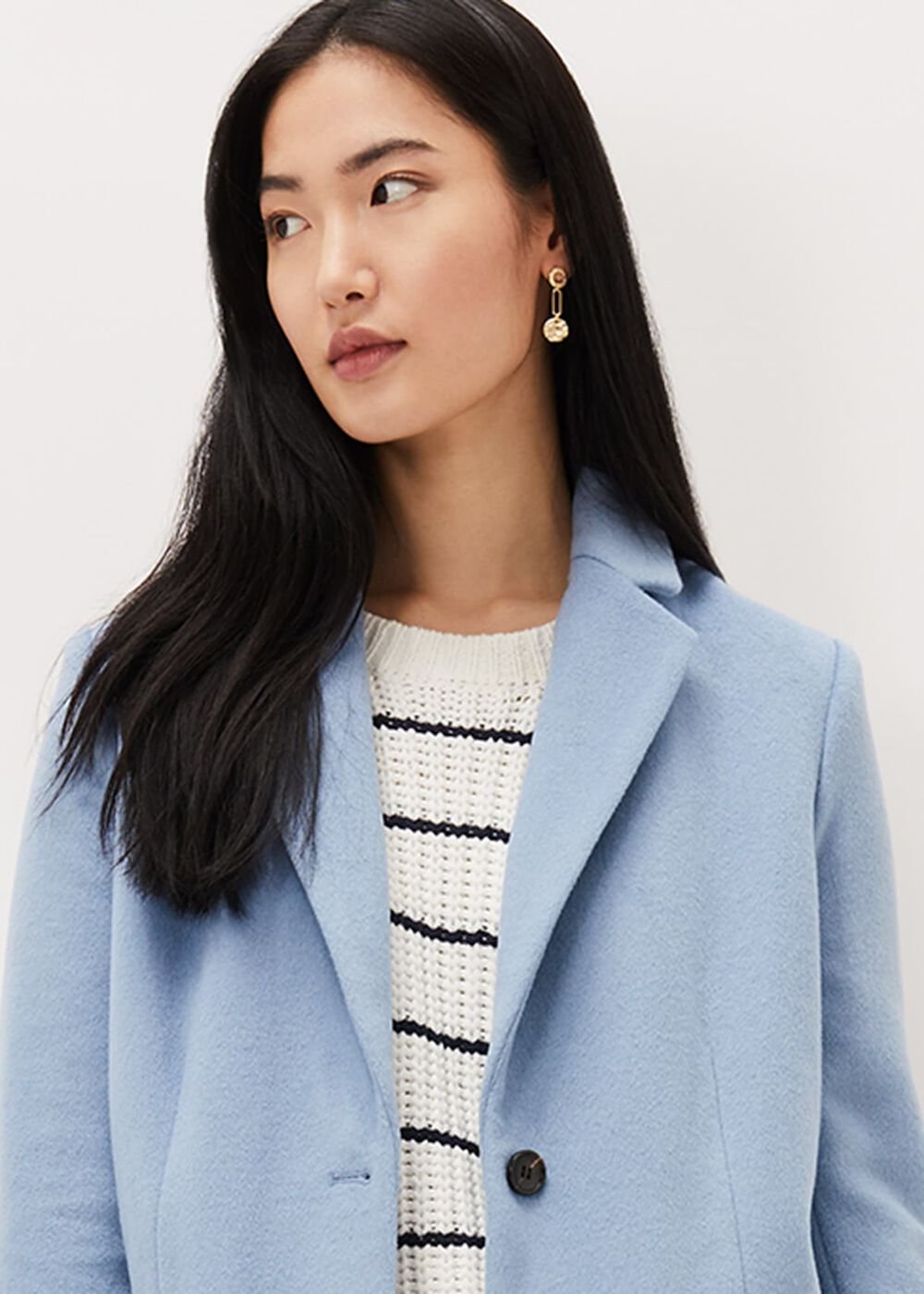 Amara Wool Coat - Steel Blue