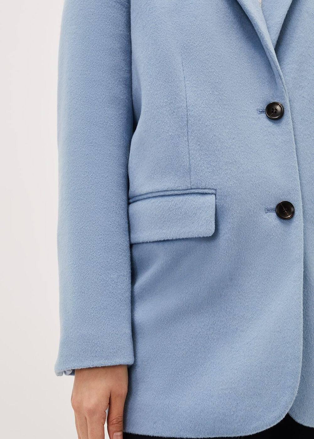 Amara Wool Coat - Steel Blue