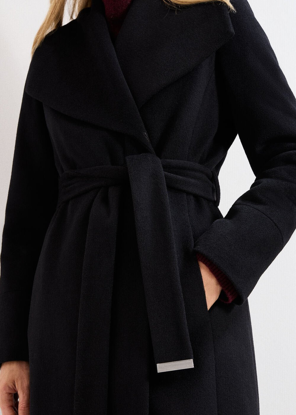 Nicci Wool Belted Coat - Black