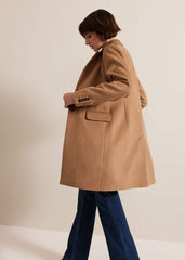Lydia Blue Wool Smart Coat - Camel