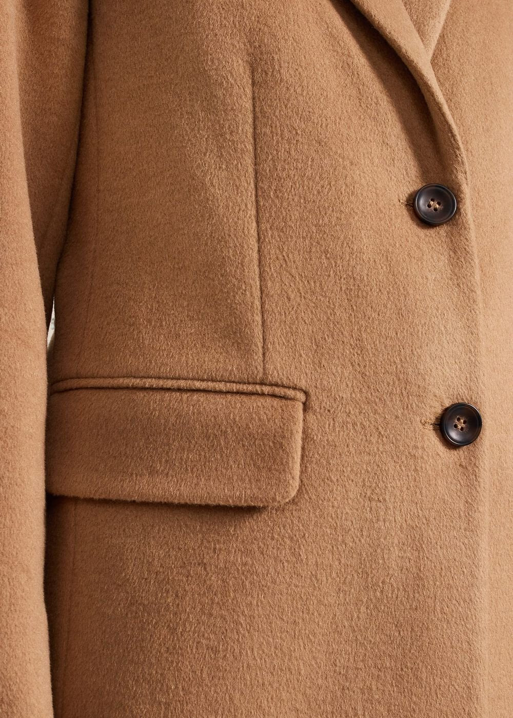 Lydia Blue Wool Smart Coat - Camel