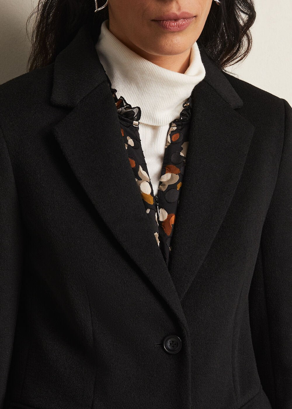 Lydia Blue Wool Smart Coat - Black