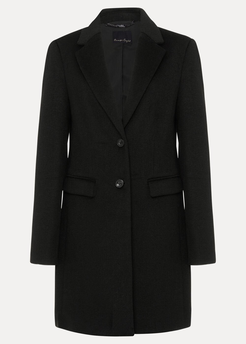Lydia Blue Wool Smart Coat - Black