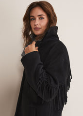 Liz Fringe Coat - Black