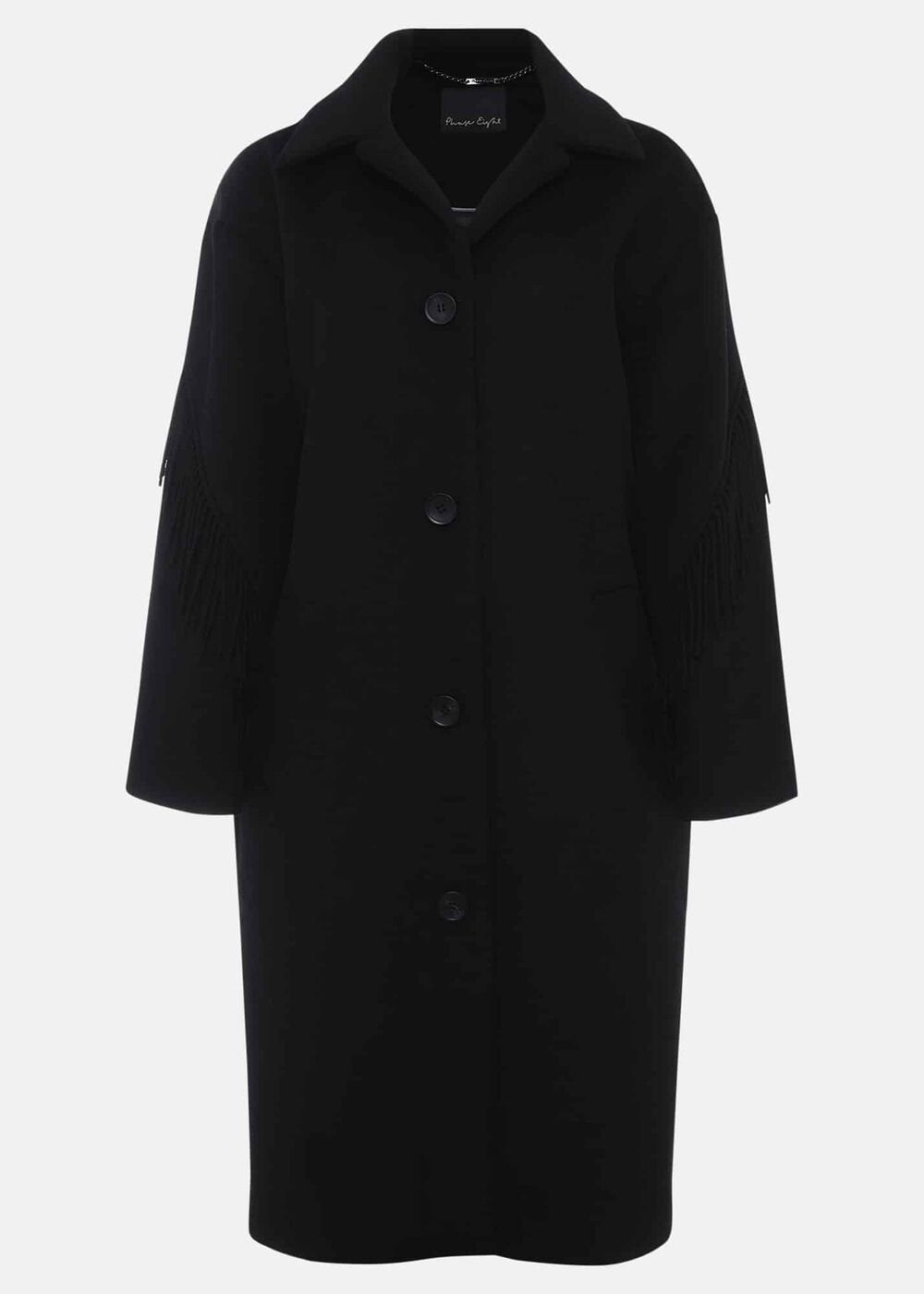 Liz Fringe Coat - Black