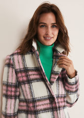 Catriona Checked Coat - Multi/Pink