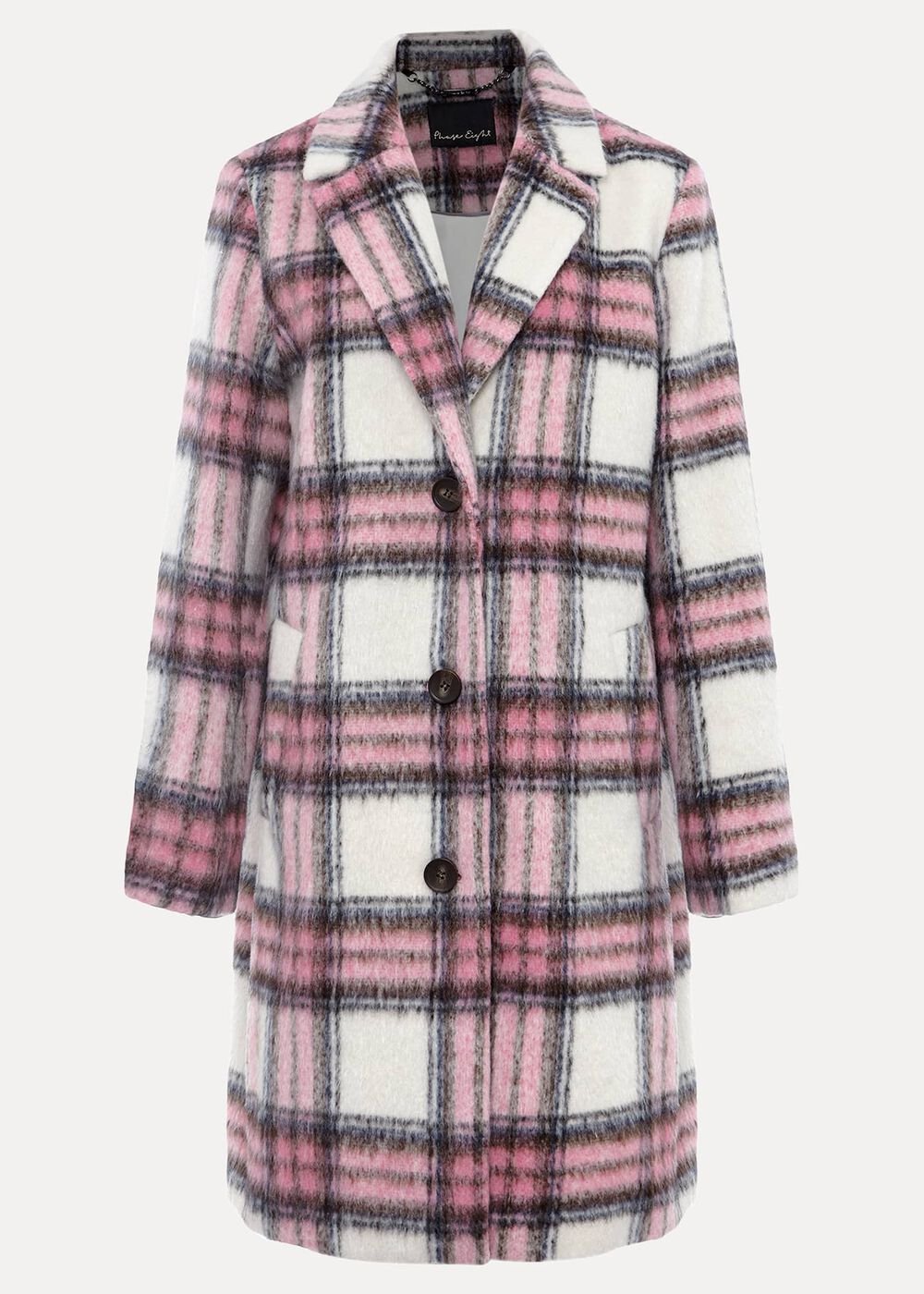 Catriona Checked Coat - Multi/Pink