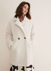 Libbie Longline Teddy Coat - Ivory