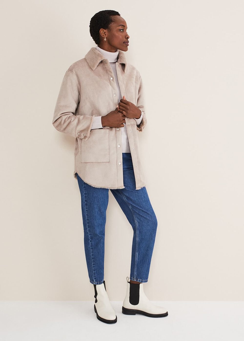 Heidi Reversible Shacket - Mink