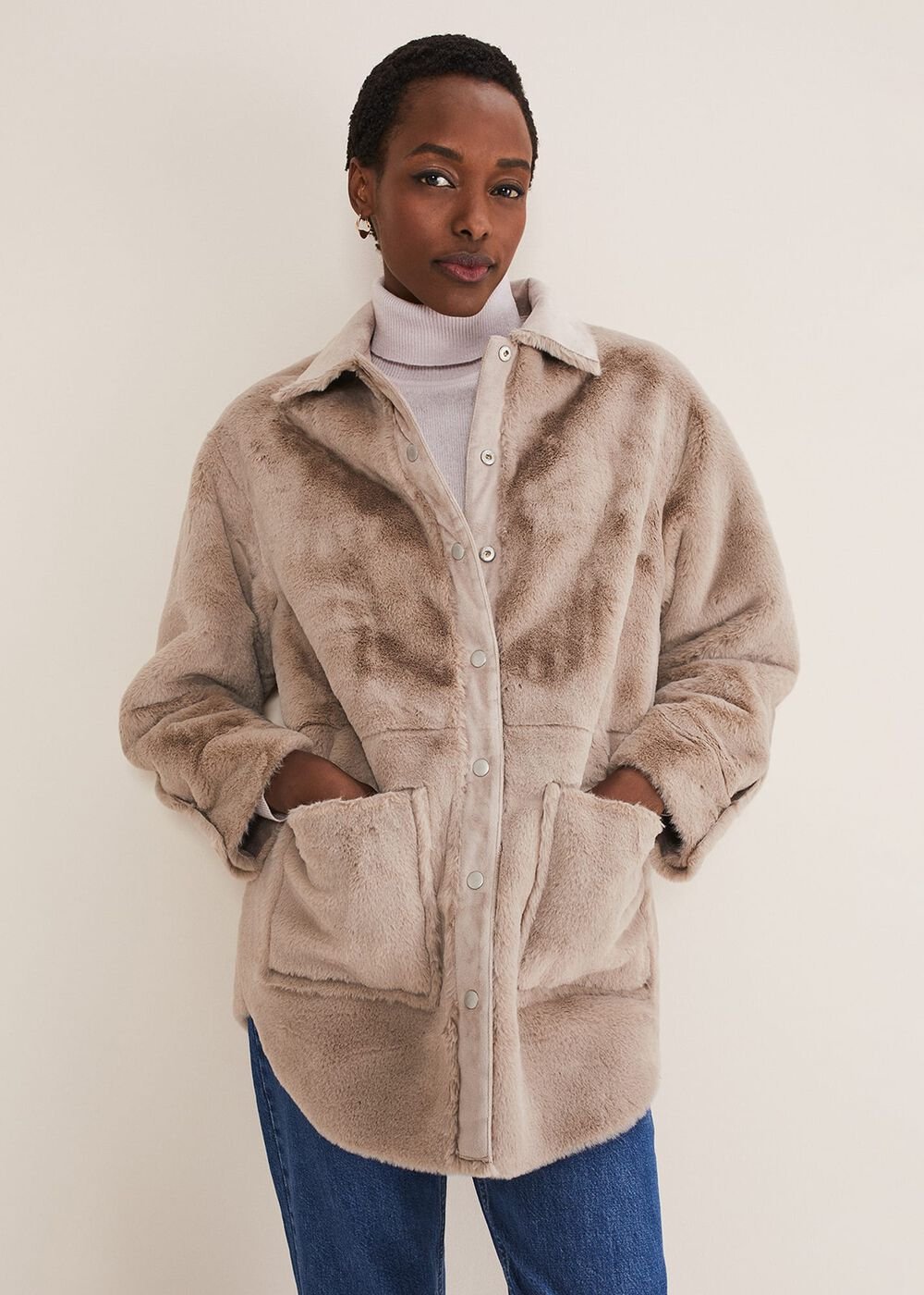 Heidi Reversible Shacket - Mink