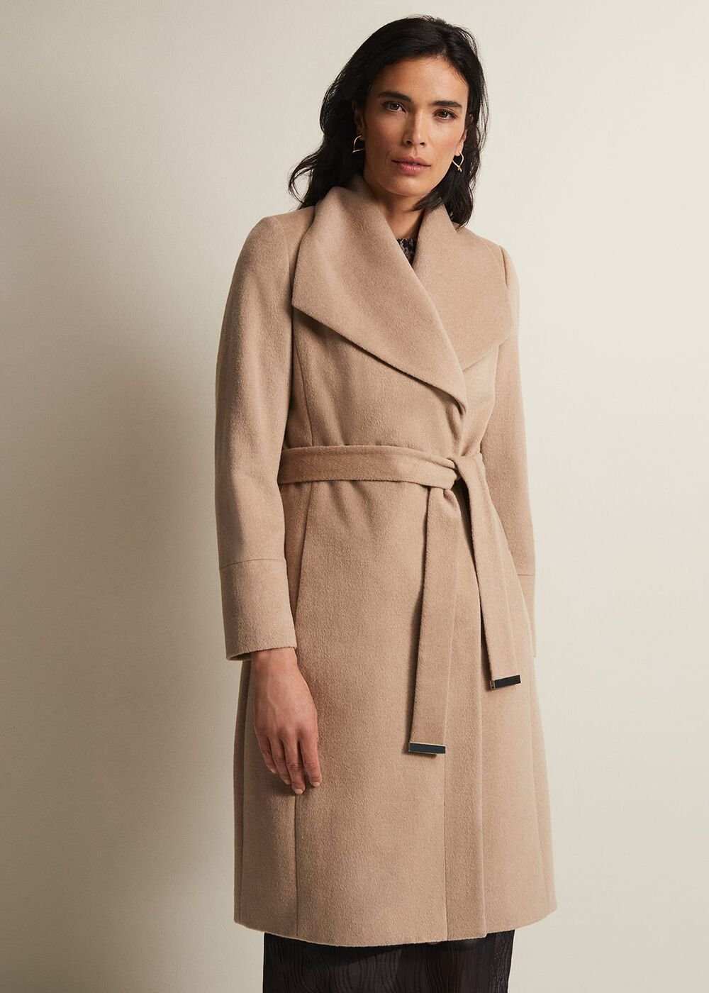 Nicci Wool Belted Coat - Camel