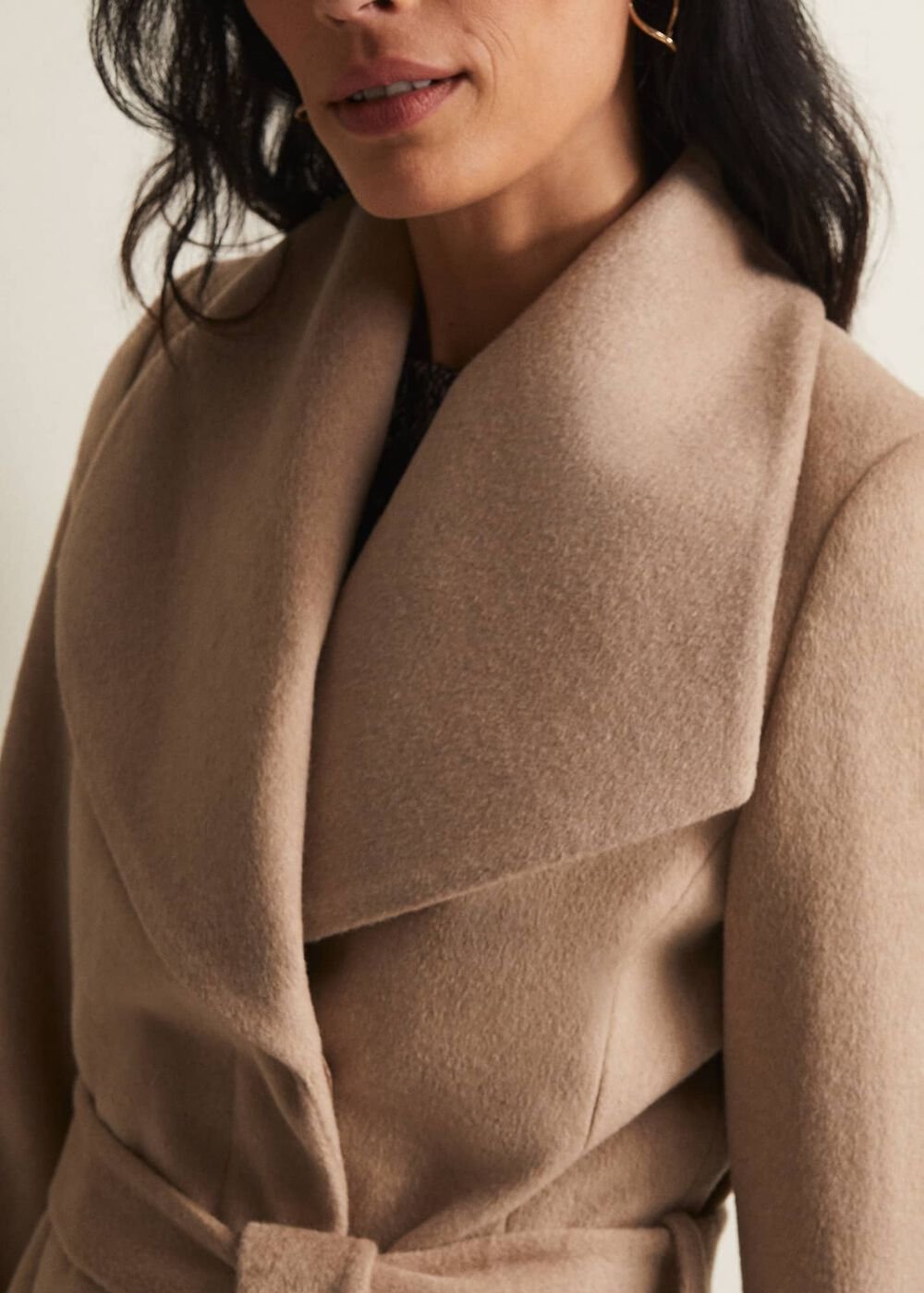 Nicci Wool Belted Coat - Camel