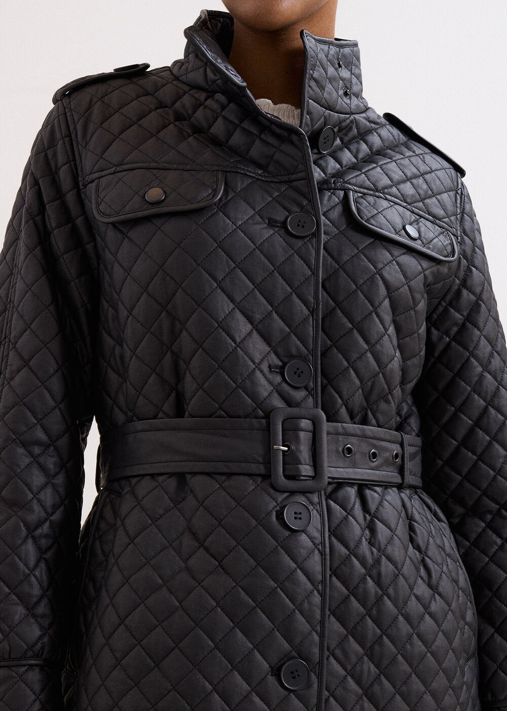Erna Pu Coat - Black