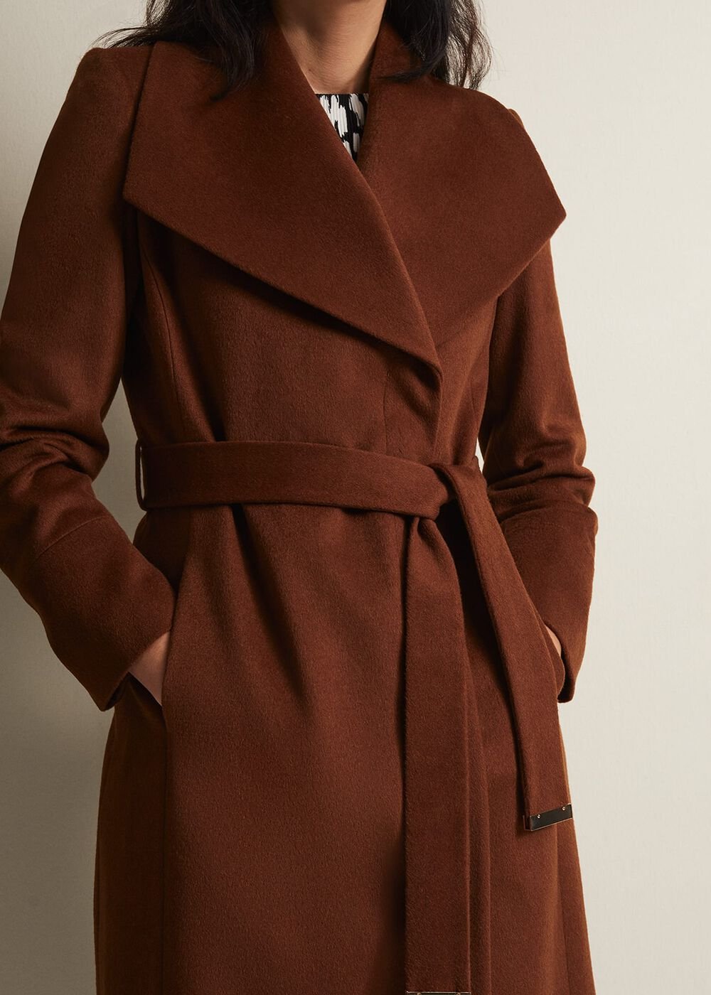 Nicci Wool Belted Coat - Tan