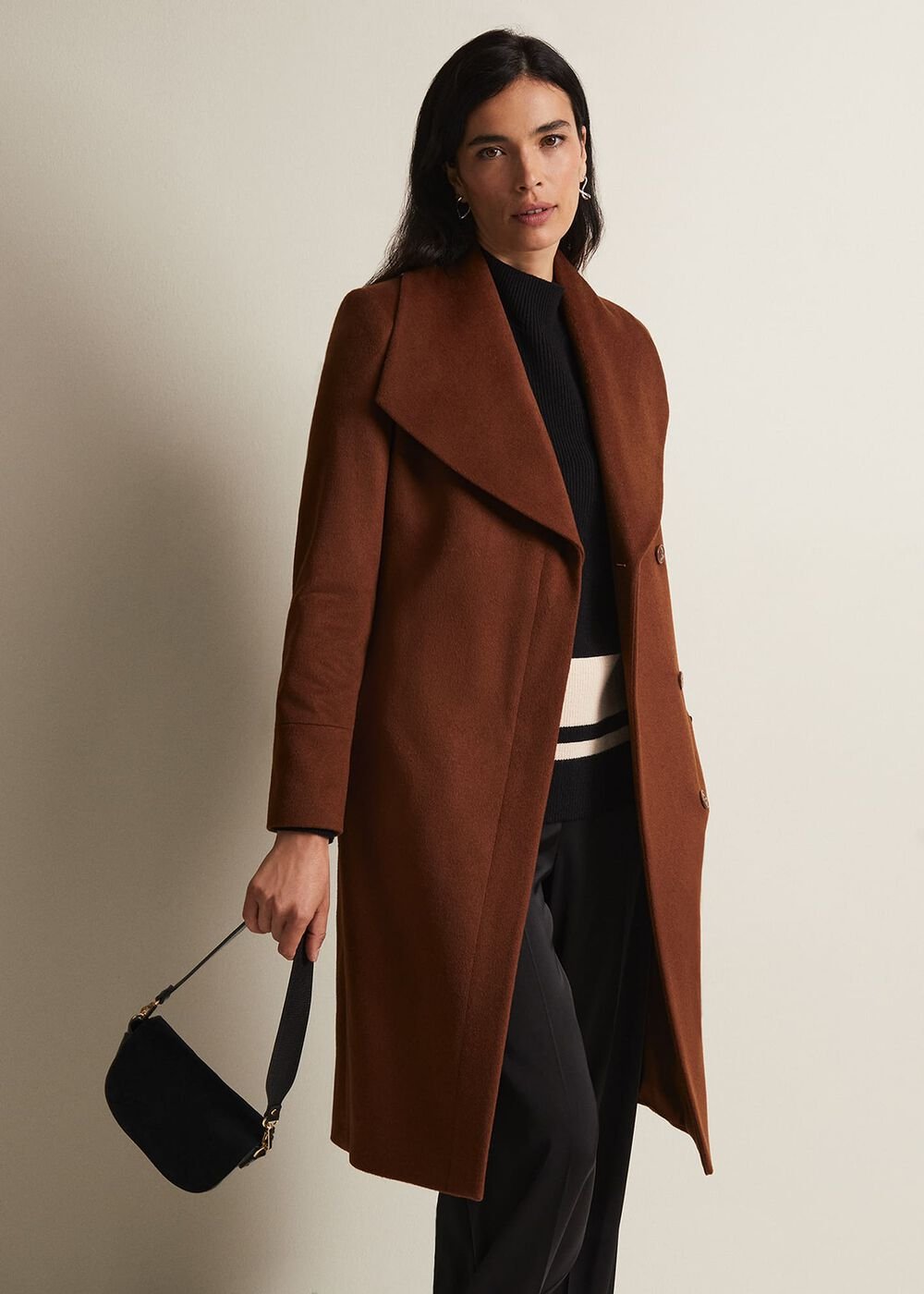 Nicci Wool Belted Coat - Tan