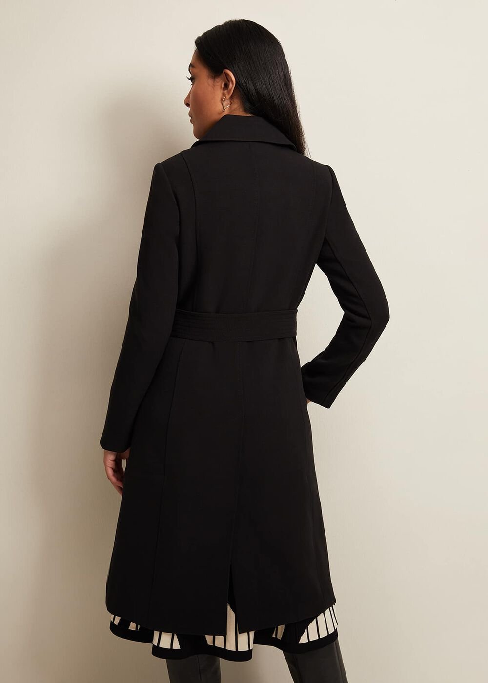 Petite Layana Black Smart Trench Coat - Black
