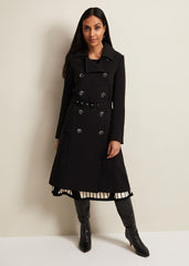 Petite Layana Black Smart Trench Coat - Black