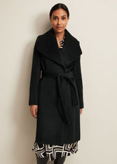 Petite Nicci Dark Green Wool Smart Coat - Dark Green