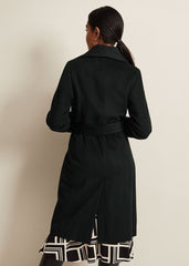 Petite Nicci Dark Green Wool Smart Coat - Dark Green