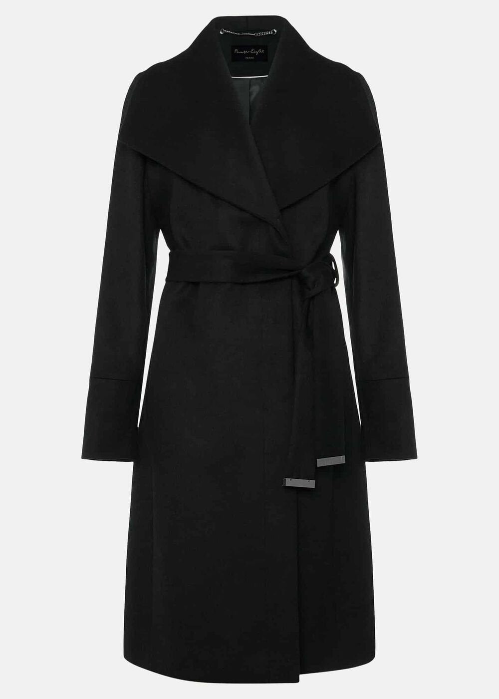 Petite Nicci Dark Green Wool Smart Coat - Dark Green