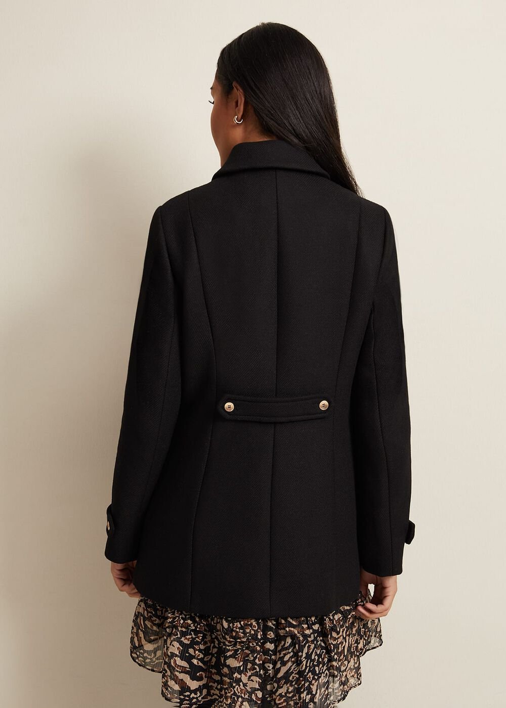 Petite Aurelie Wool Smart Peacoat - Black