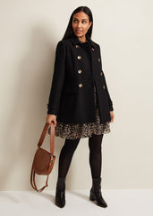 Petite Aurelie Wool Smart Peacoat - Black
