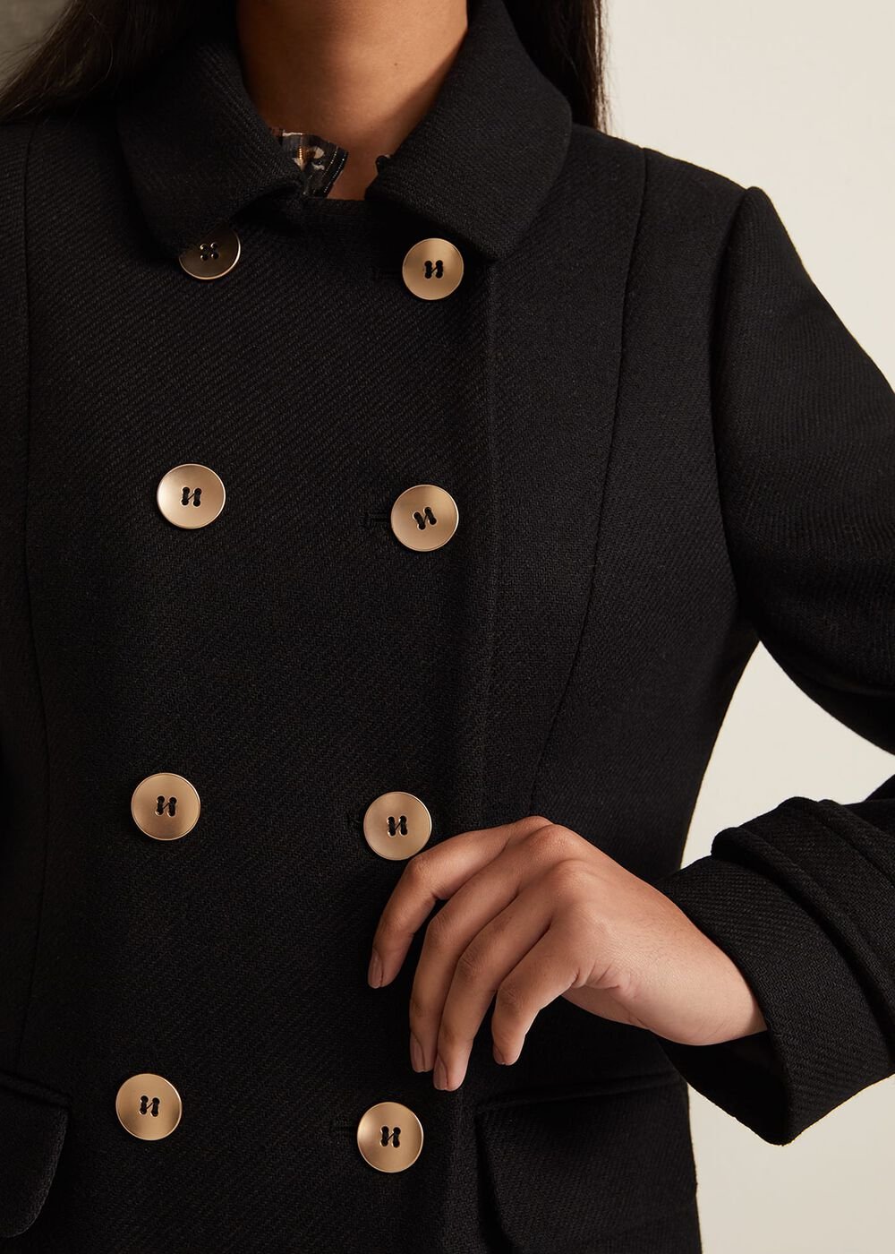 Petite Aurelie Wool Smart Peacoat - Black