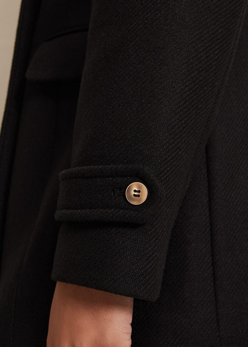 Petite Aurelie Wool Smart Peacoat - Black