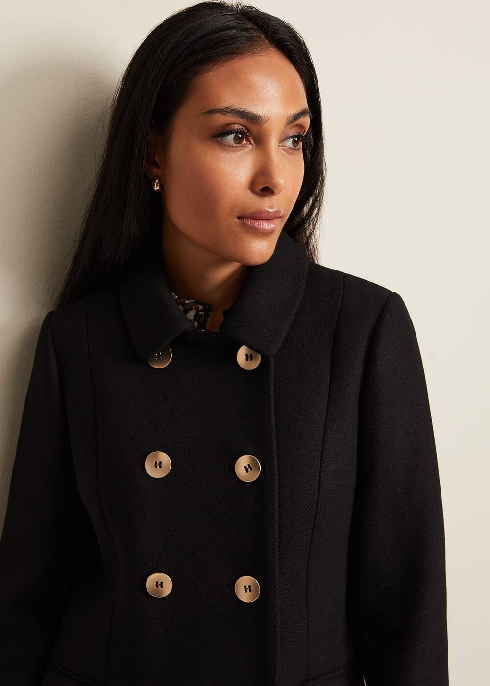 Petite Aurelie Wool Smart Peacoat - Black